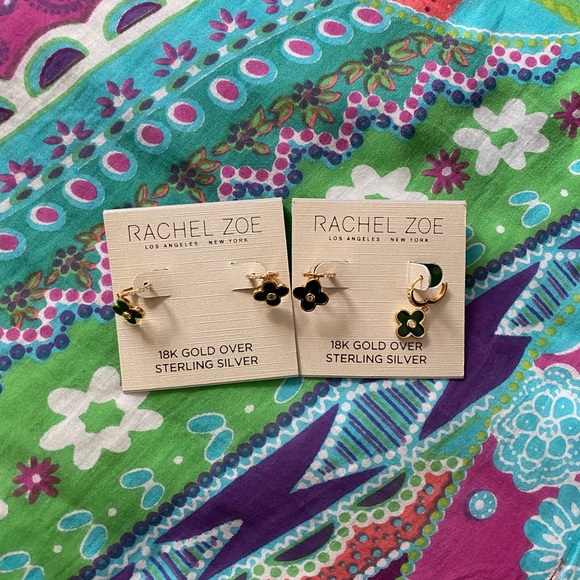 Rachel Zoe | Clover Dangle Small Hoop Earrings NWT - Picture 4 of 4